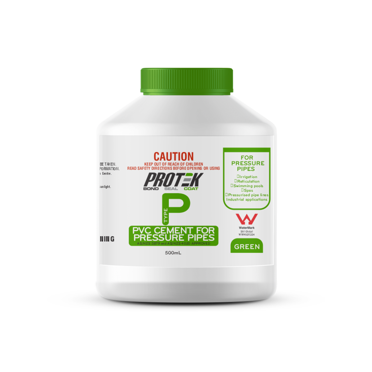 Protek PVC Cement - 500ml - Green - High Pressure Use - SuperSaverAU - view 1