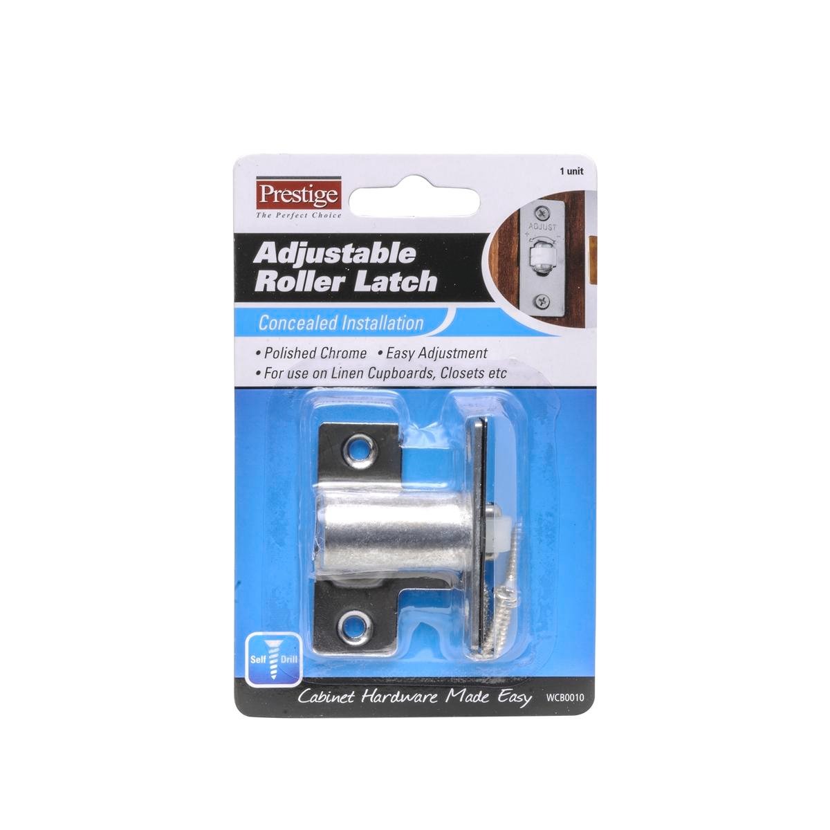 Prestige Adjustable Roller Catch, Brass Plated Steel, Indoor Cabinet Hardware