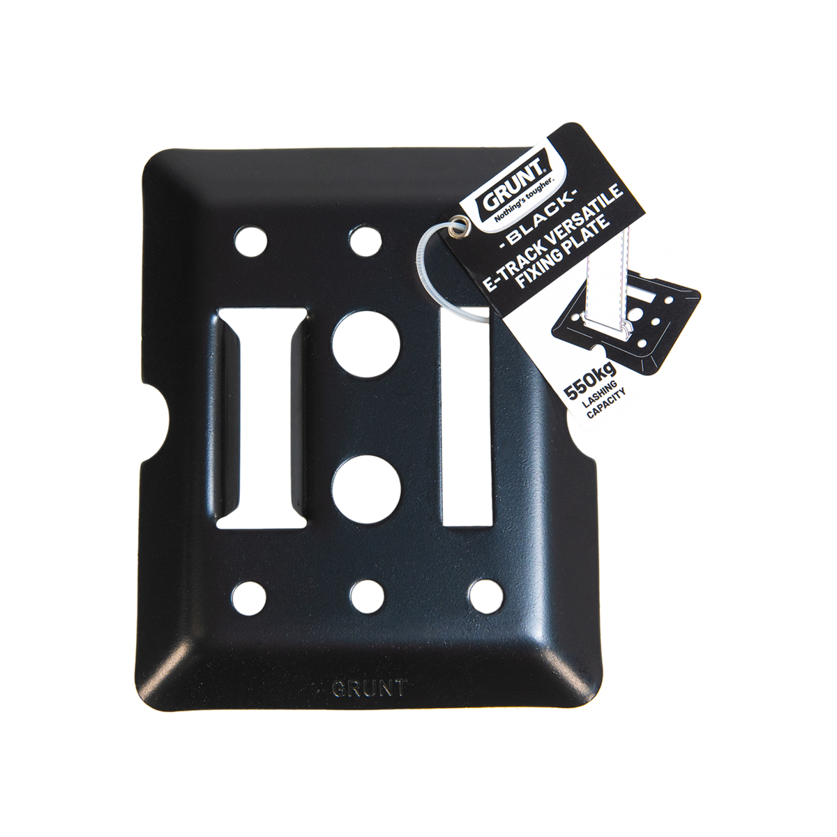 Grunt E Track Versatile Fixing Plate - 130mm x 14mm x 160mm - Black - 550kg Capacity - SuperSaverAU - view 2