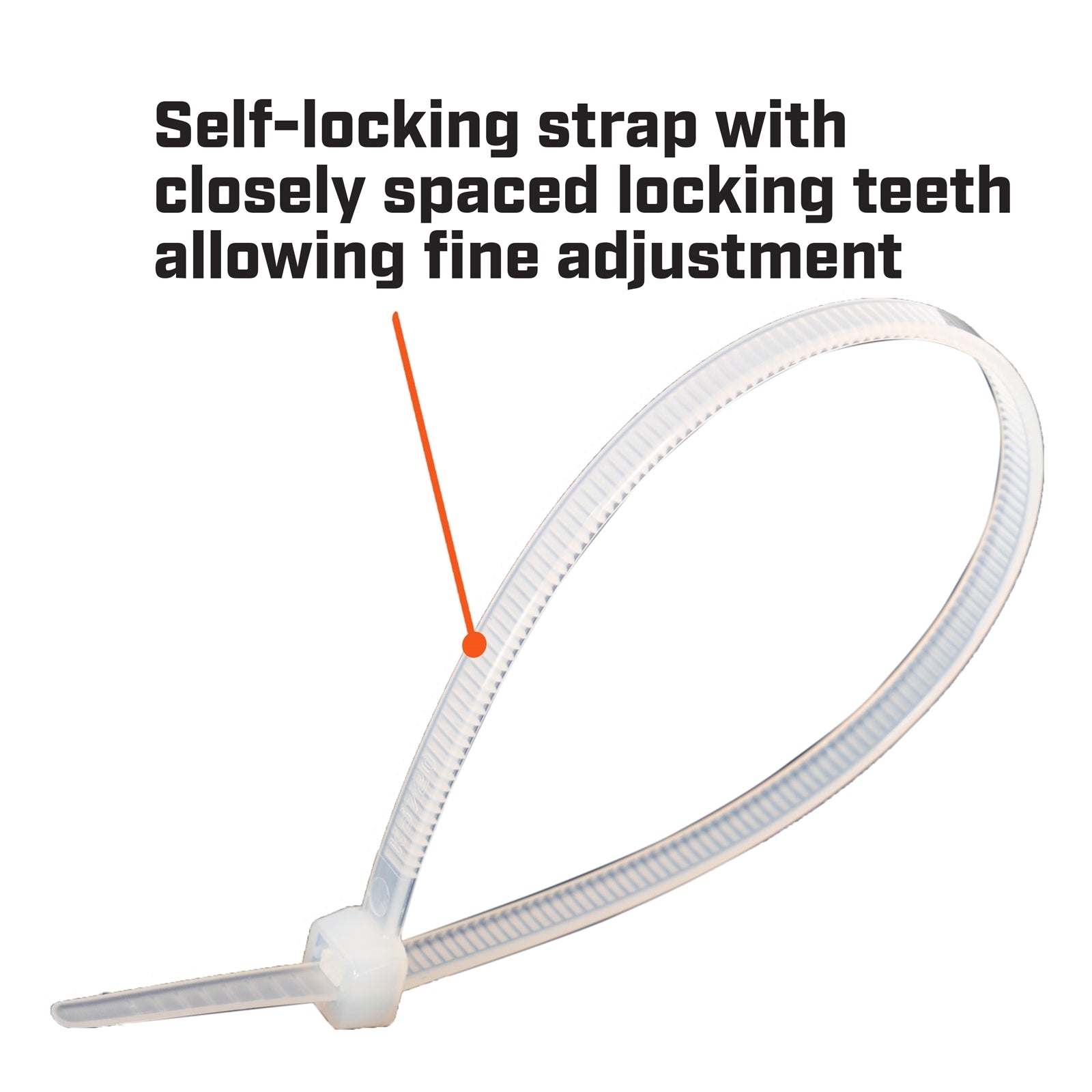 Crescent 300 x 4.8mm Natural Nylon Cable Ties - 25 Pack
