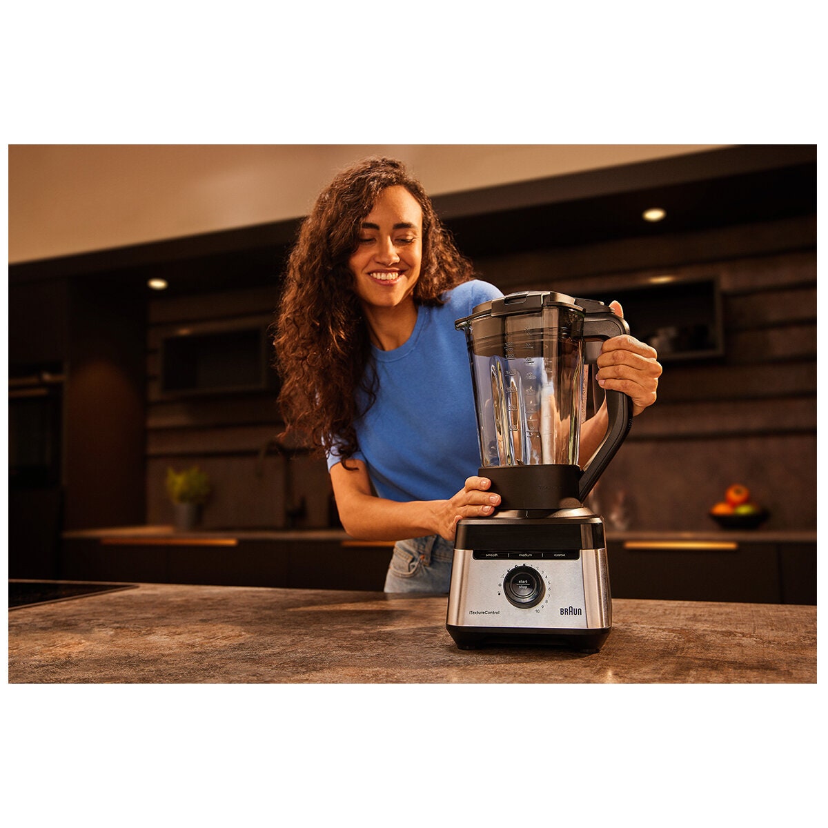 Braun PowerBlend 7 jug blender - 1400W, 2L glass jug, nine food programs - JB7550BK