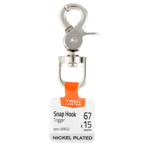 Taskmaster Nickel Plated Trigger Swivel Snap Hook, Spring-Loaded Gate