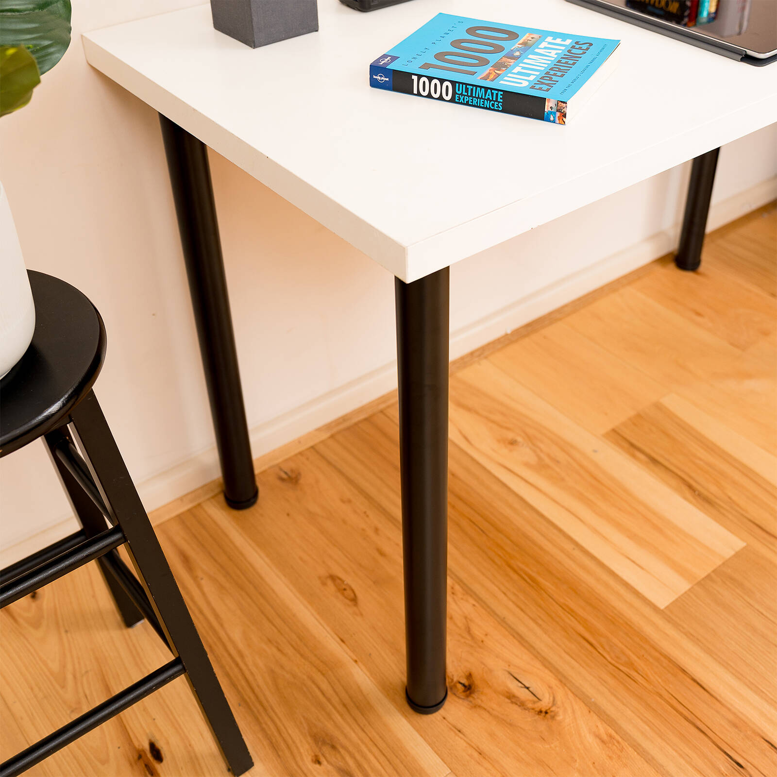 Taskmaster 700 x 50mm Black Steel Table Leg Matte Black
