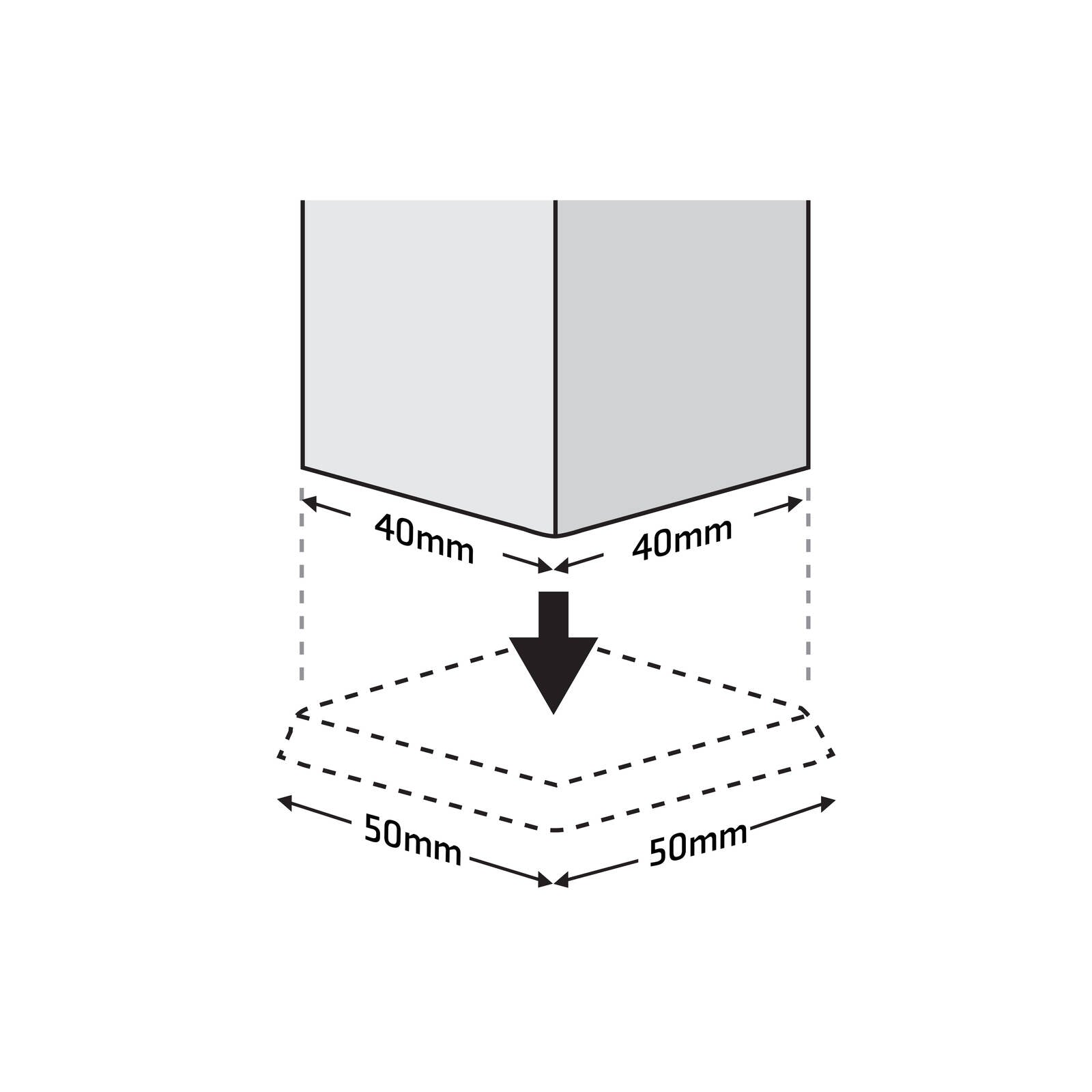 Surface Gard 40 x 40mm Brown Square Castor Cup Rubber Base - 4 Pack