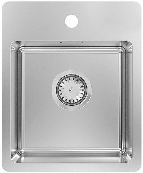 Abey Single Bowl Bar Sink - Top Mount - 18/10 Stainless Steel - Satin Mirror Finish - BS2