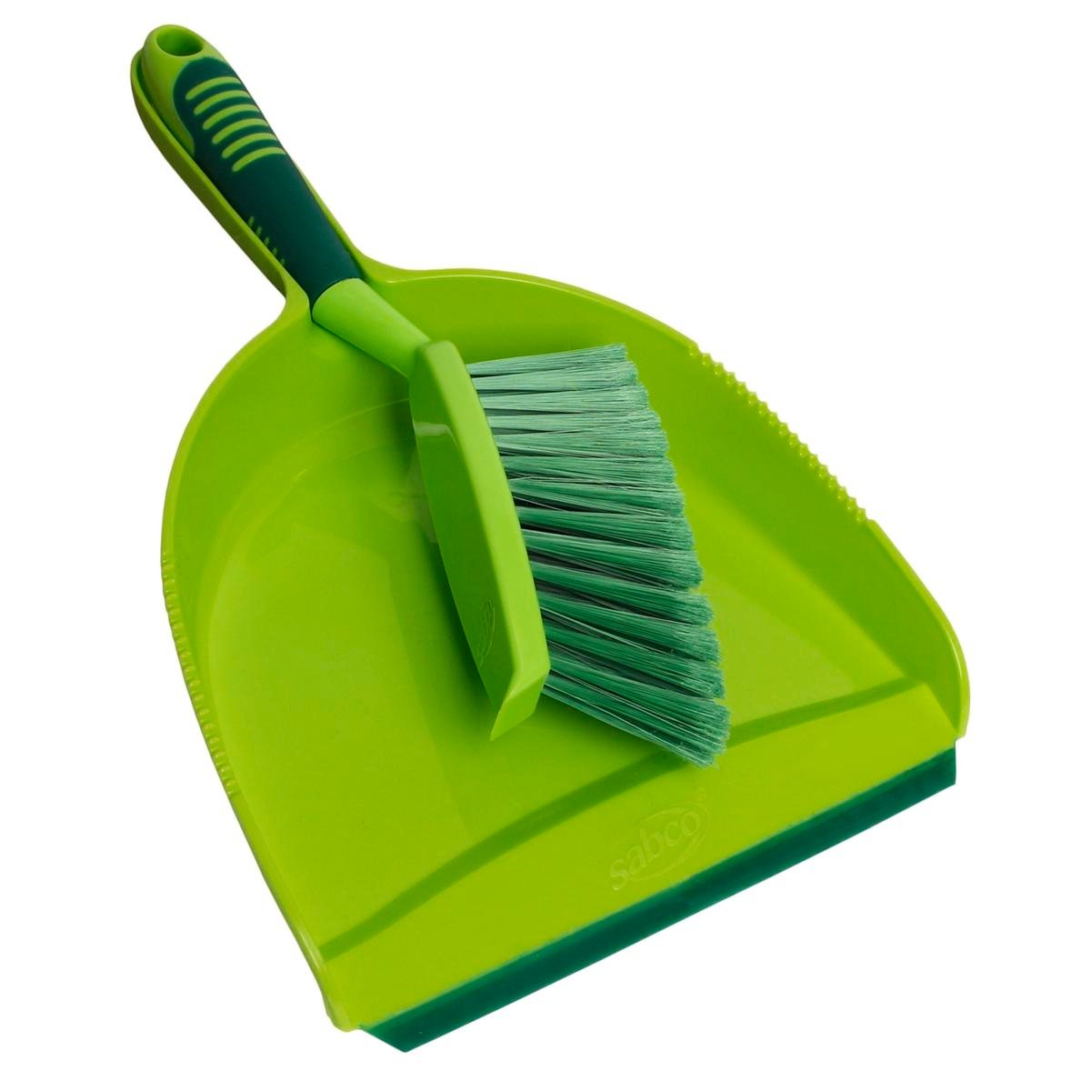 Sabco Lifestyle 237mm Dustpan & Brush Set, Polypropylene with PET Bristles, Dark & Lime Green