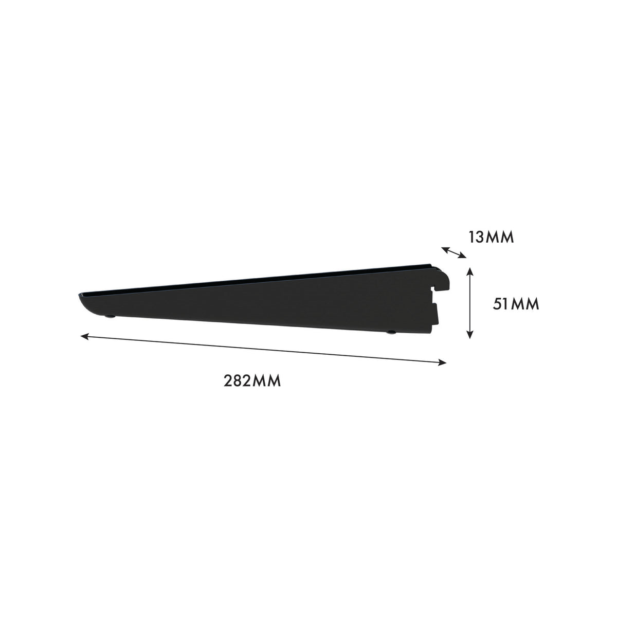 Flexi Storage Home Solutions 270mm Black Double Slot Bracket Steel 40kg