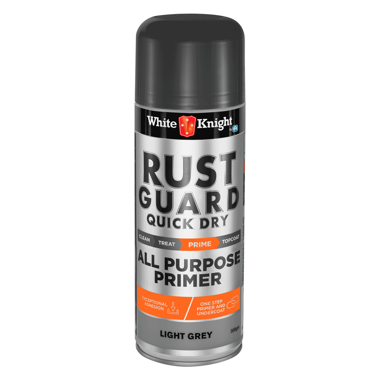 White Knight Rust Guard All Purpose Primer 300g - Light Grey Quick Dry Spray Paint