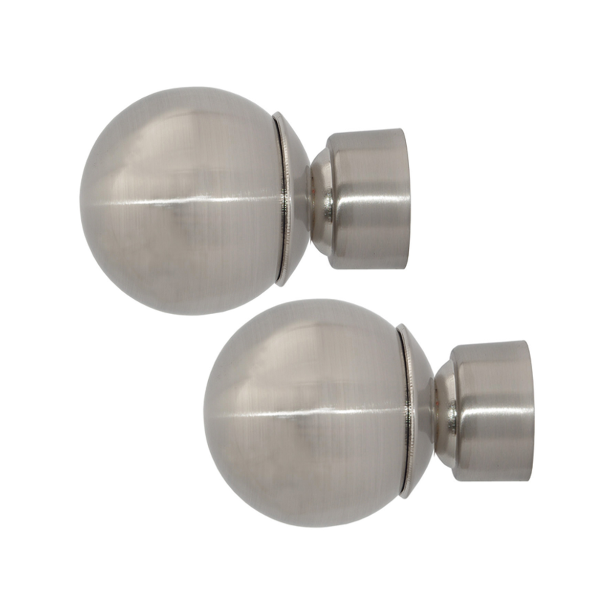 Pillar 58mm Metal Ball Finial Brushed Chrome 2 Pack