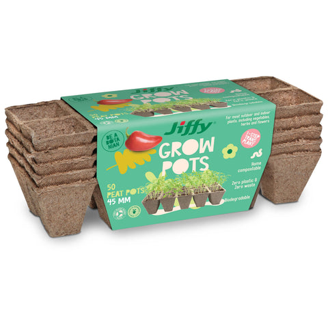 Mr Fothergill's 45mm Jiffy Propagation Peat Strips, 50 Pack, Compressed Peat, Wood Pulp & Coir