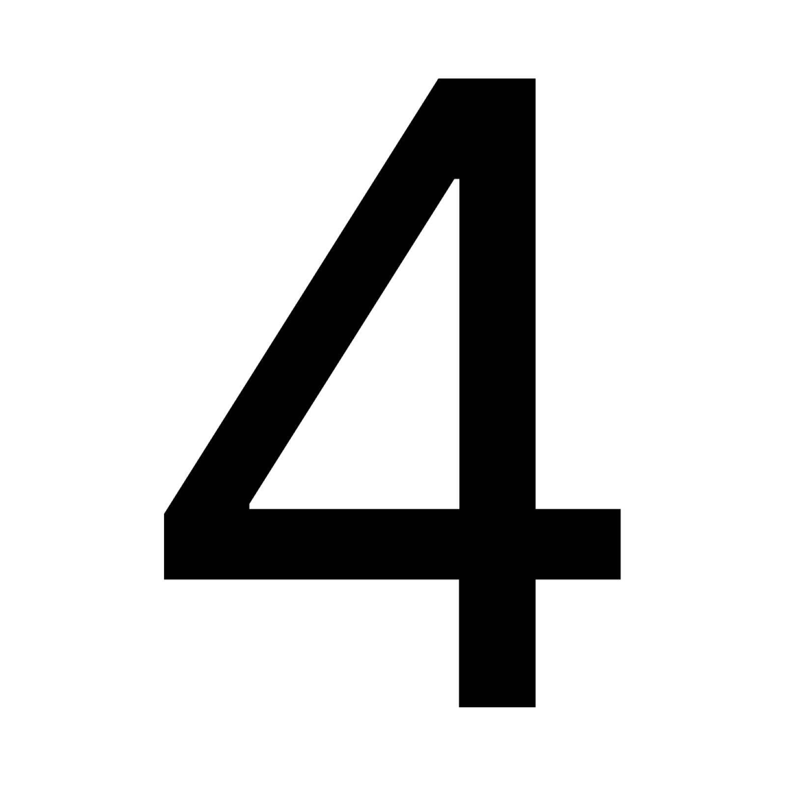 Numero Black Vinyl Transfer Number 4 Self-Adhesive Weather Resistant House Number