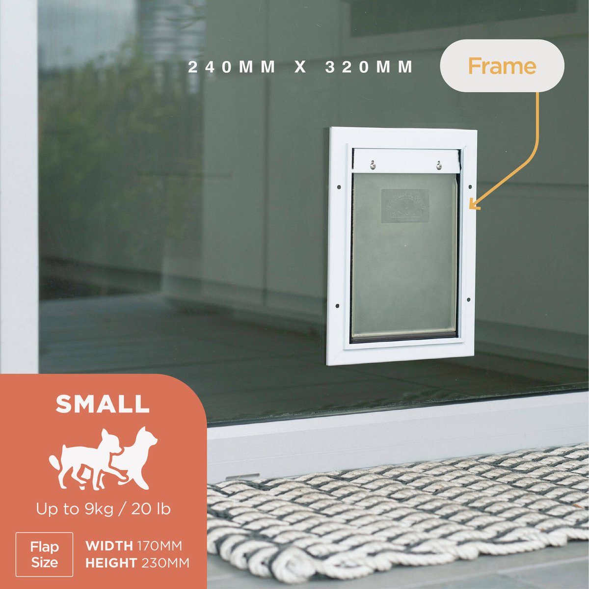 Hakuna Pets Small Pet Door - 170mm x 230mm - Aluminium - Lockable - SuperSaverAU - view 2