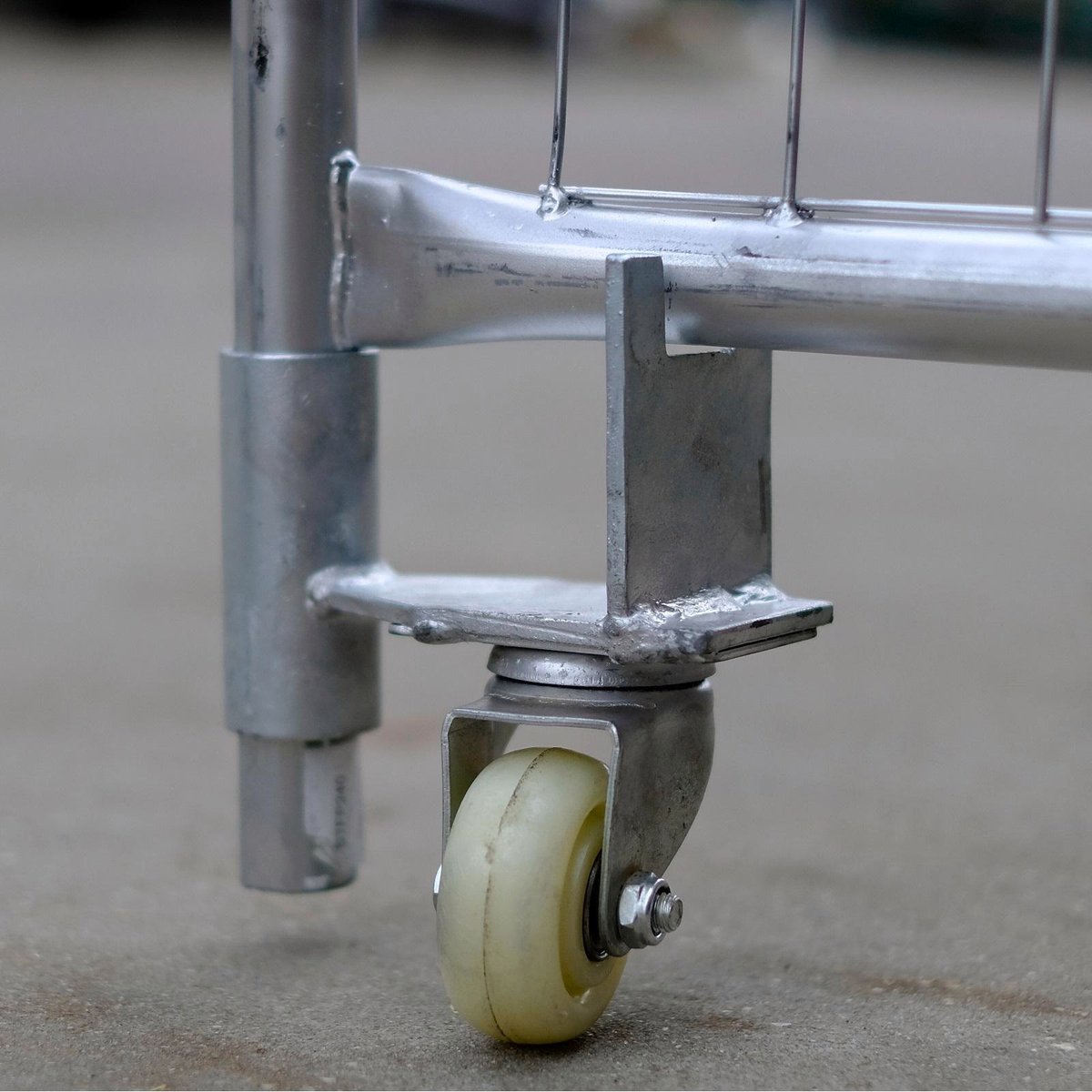 RapidMesh 75 x 165 x 195mm Temp Fence Jockey Wheel Steel Silver