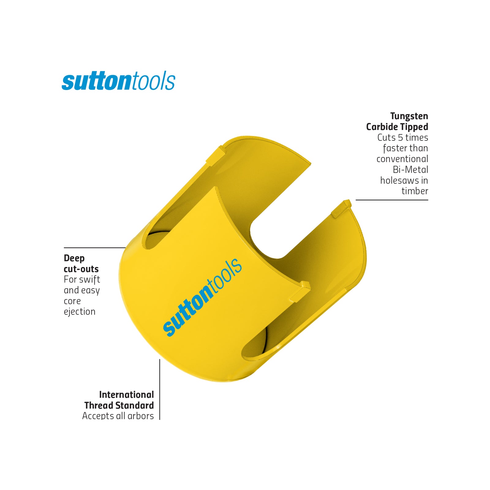 Sutton Tools 127mm TCT Multi-Purpose Seamless Holesaw Timber Tile Brick