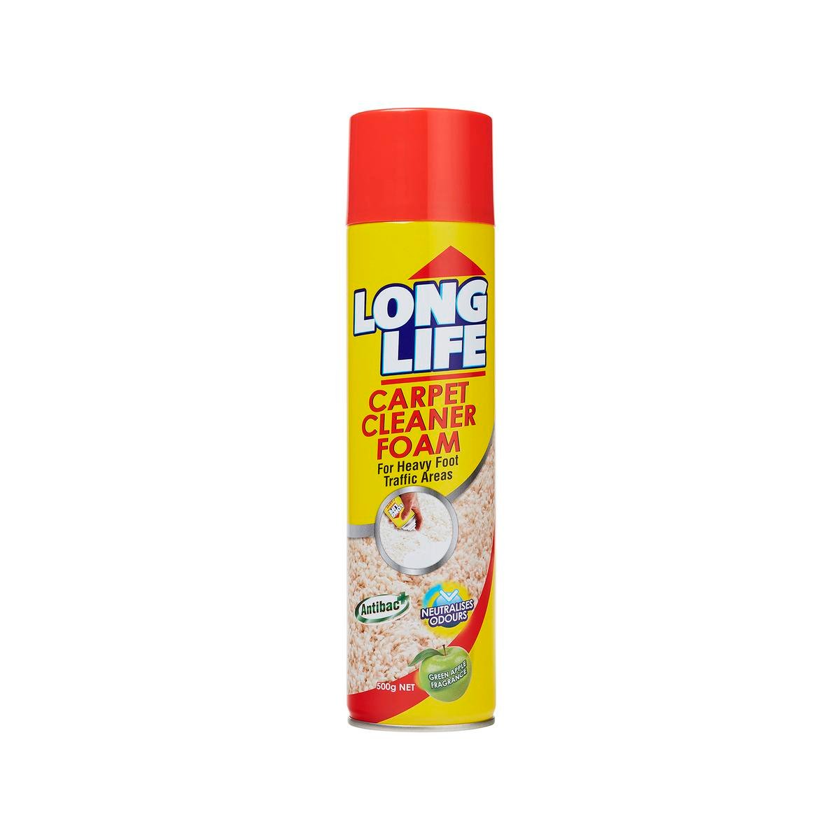Long Life Antibacterial Carpet Cleaner Foam, No-Rinse, 500g