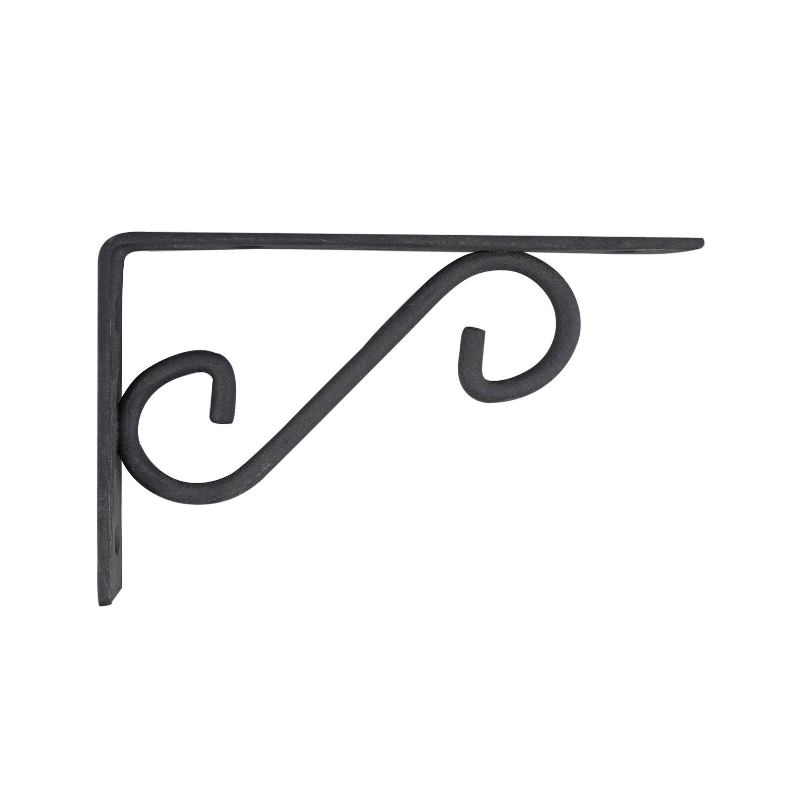 Carinya 250 x 125mm Black Powder Coated Steel Scroll Stayed Bracket 80kg