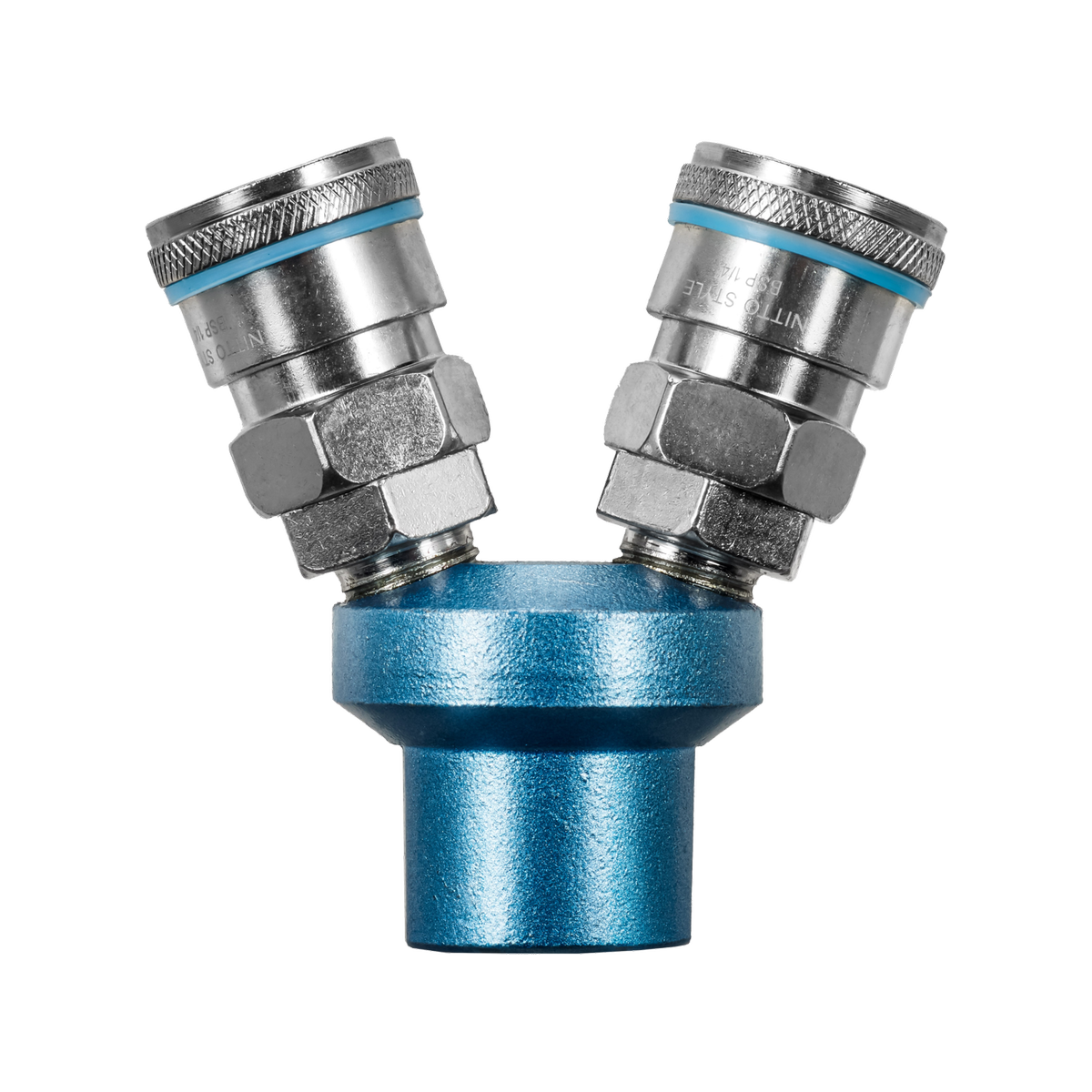 Powerfit ¼” Female 2-Way Splitter Coupler - High-Quality Steel - Nitto Style - SuperSaverAU - view 1