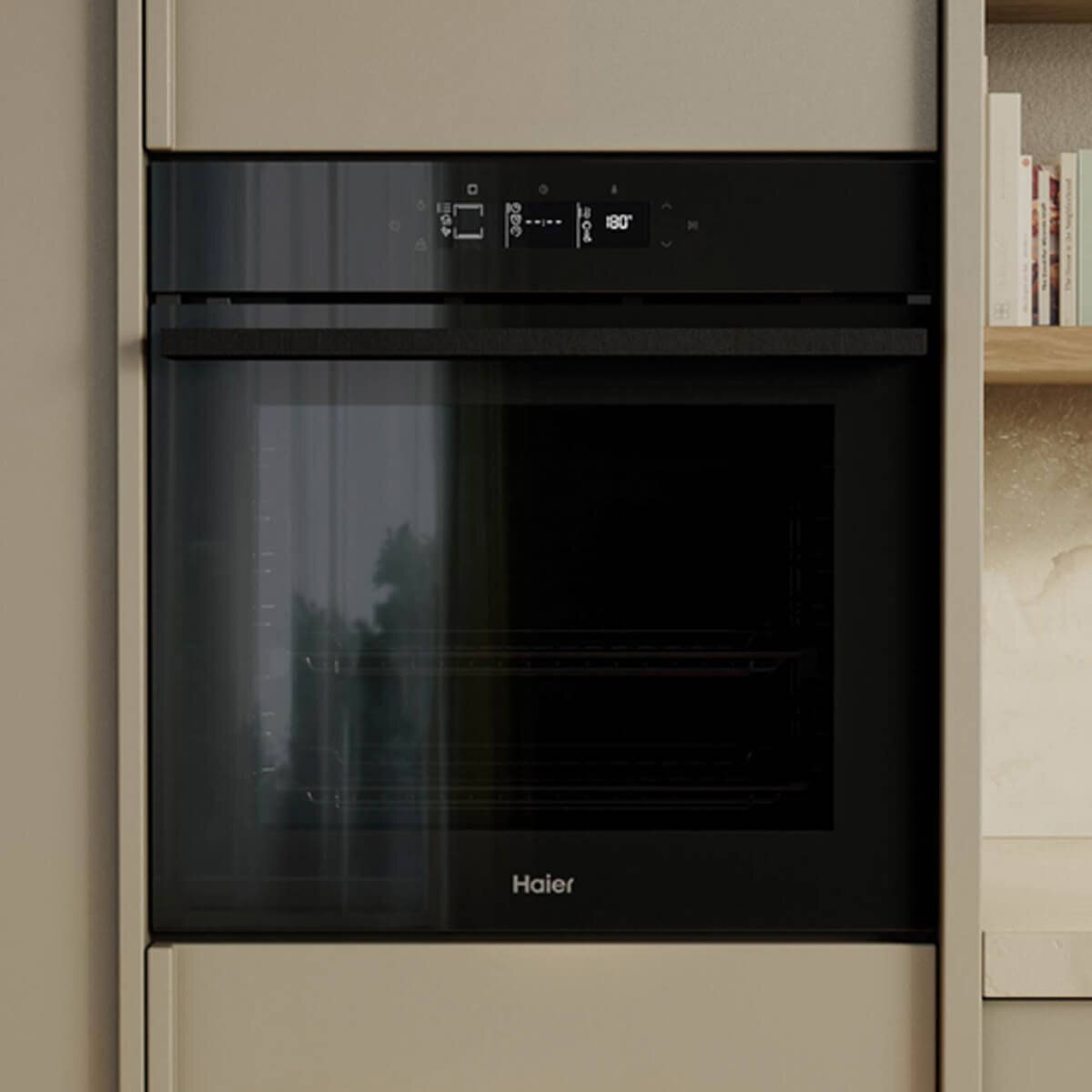 Haier 60cm 500 Series Pyrolytic Oven - 78L, 14 Functions, Steam Assist, Air Fry, Wi-Fi, Black - HWO60S14TPB6