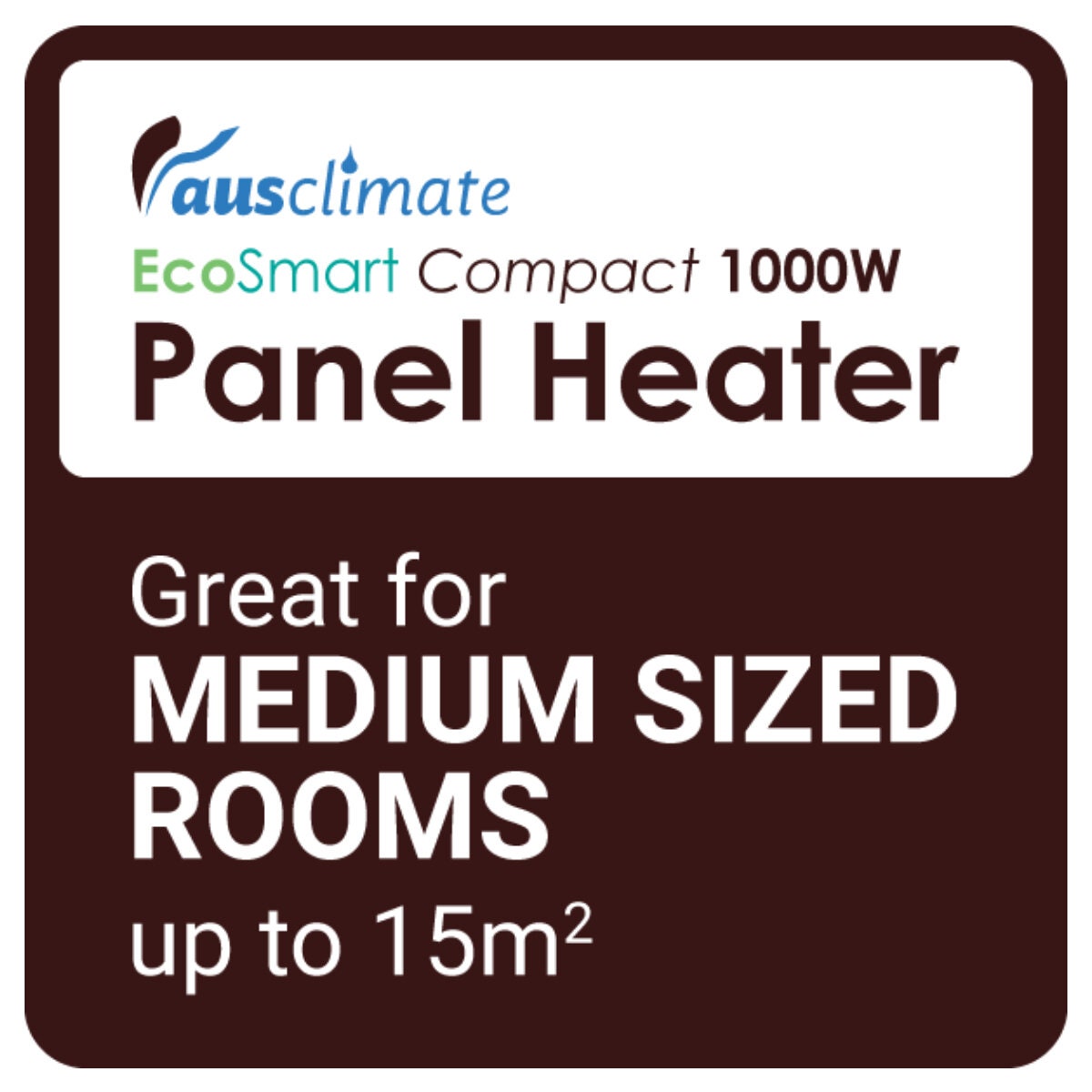 Ausclimate EcoSmart Compact 1000W Panel Heater - Wi-Fi App Control, Inverter Technology, White - ACPH710