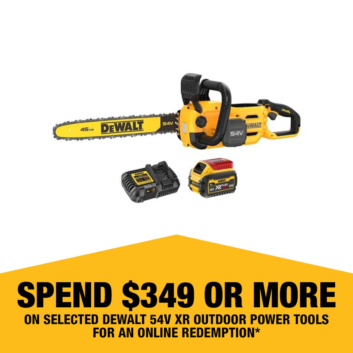 Dewalt 54V Chainsaw Cordless Kit - 45cm - 2.7HP - Brushless Motor - Auto Oil Bar - SuperSaverAU - view 1