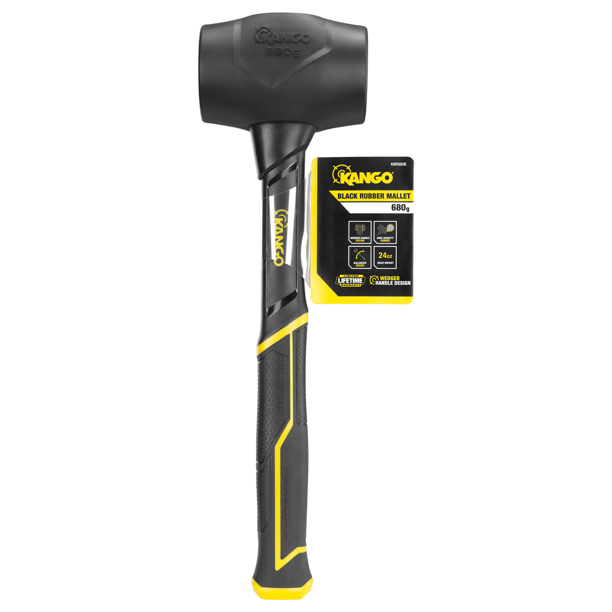 Kango 680g Black Rubber Mallet - High Density Rubber - Durable Design - Black - SuperSaverAU - view 4