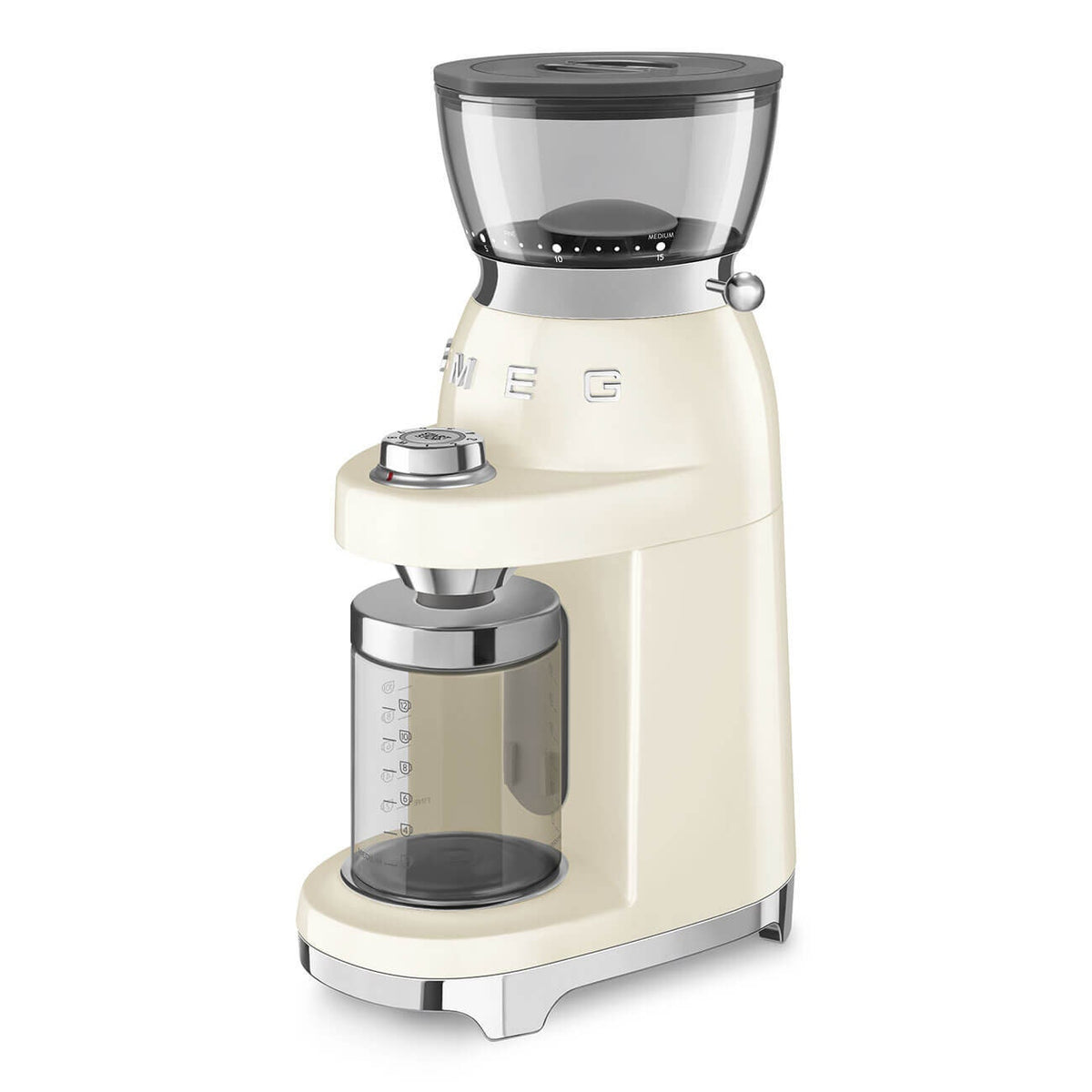 Smeg 50's retro style coffee grinder - cream - 240g bean hopper - 50 grinding steps - CGF03CRAU