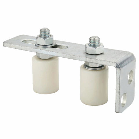 Richmond Dual Roller Gate Guide - White Nylon and Zinc Plated, Double Roller