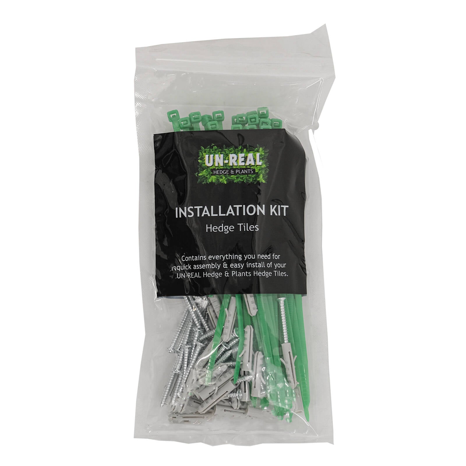 UN-REAL 25cm Artificial Hedge Tile Installation Kit Green Plastic
