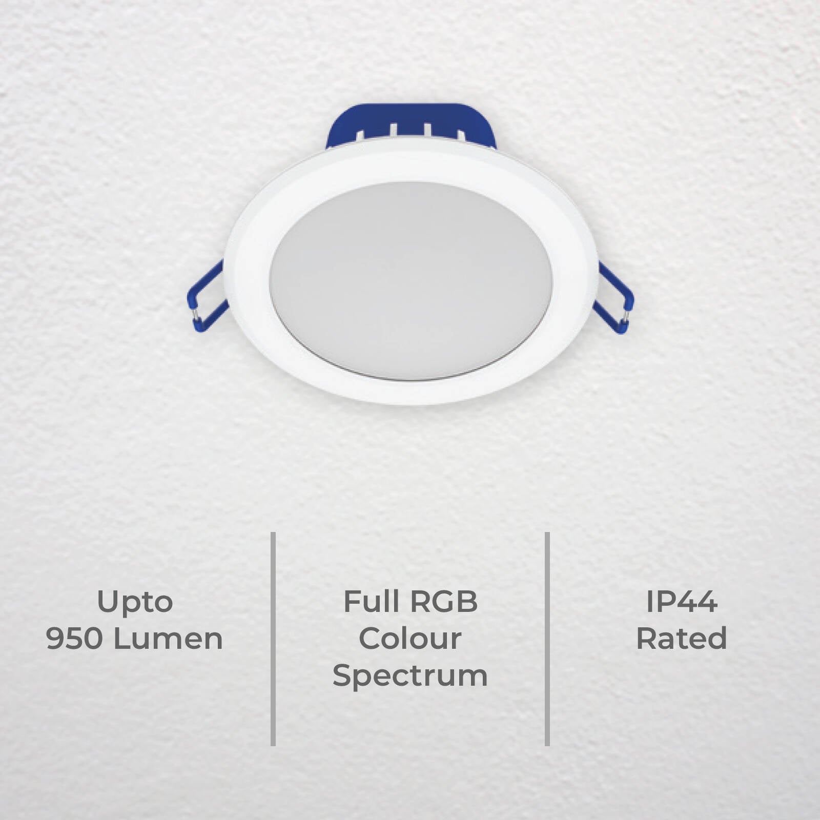 DETA 10W 950lm Grid Connect RGB+CCT Smart LED Downlight 240V White 4 Pack DET912P4HA
