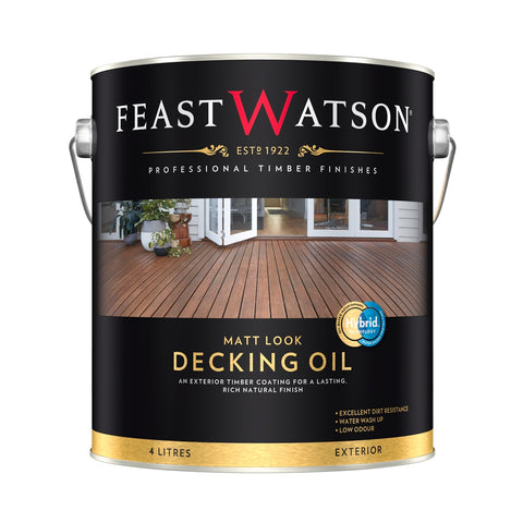 Feast Watson 4L Merbau Matt Look Decking Oil, Water-Based UV Resistant Timber Oil
