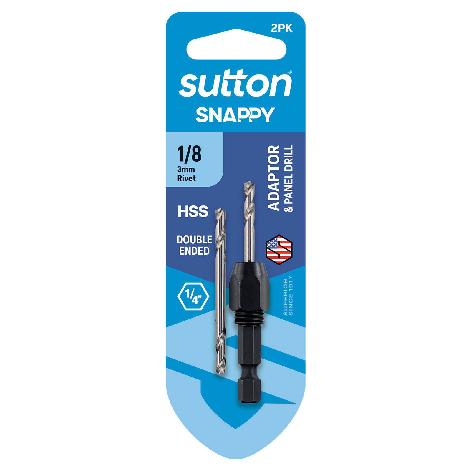 Sutton Tools Snappy 1/8" Adaptor & Double Ended Panel Drill, 2 Pack