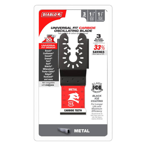 Diablo 32mm Universal Fit Steel Demon Carbide Oscillating Blade for Metal 3 Pack