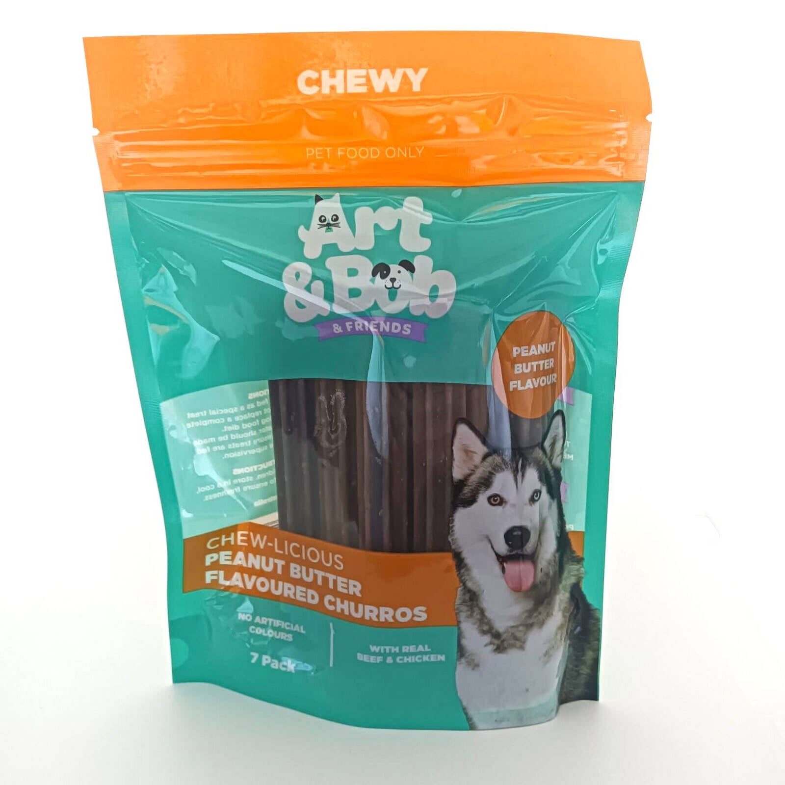 Art & Bob Peanut Butter Flavoured Churros Dog Treats - 7 Pack