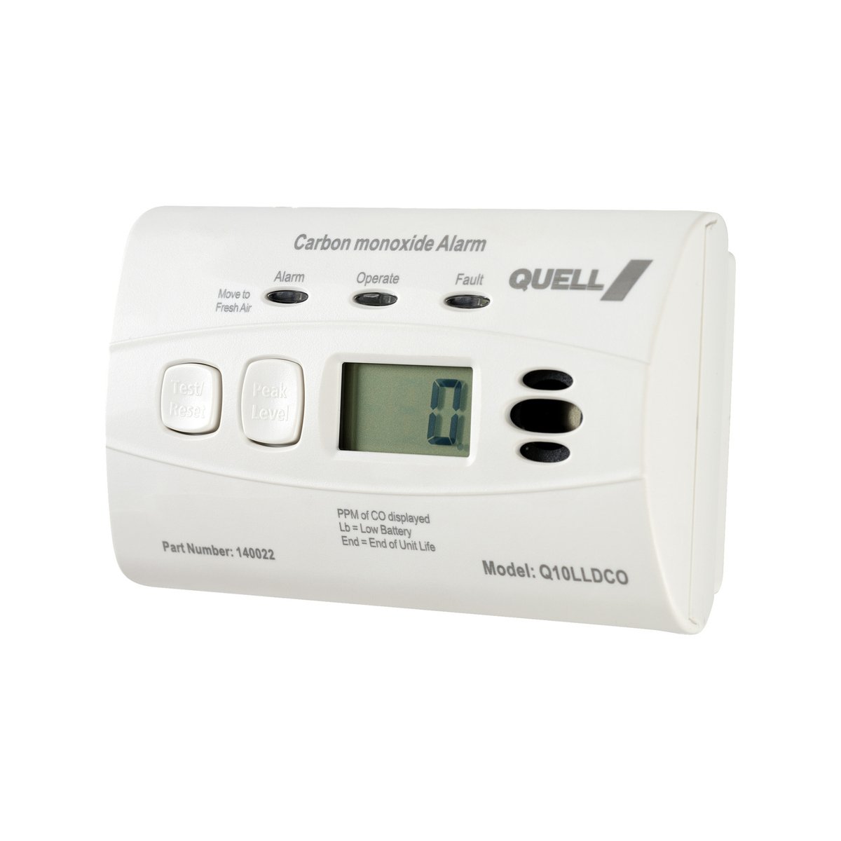 Quell Worry Free Carbon Monoxide Alarm, White