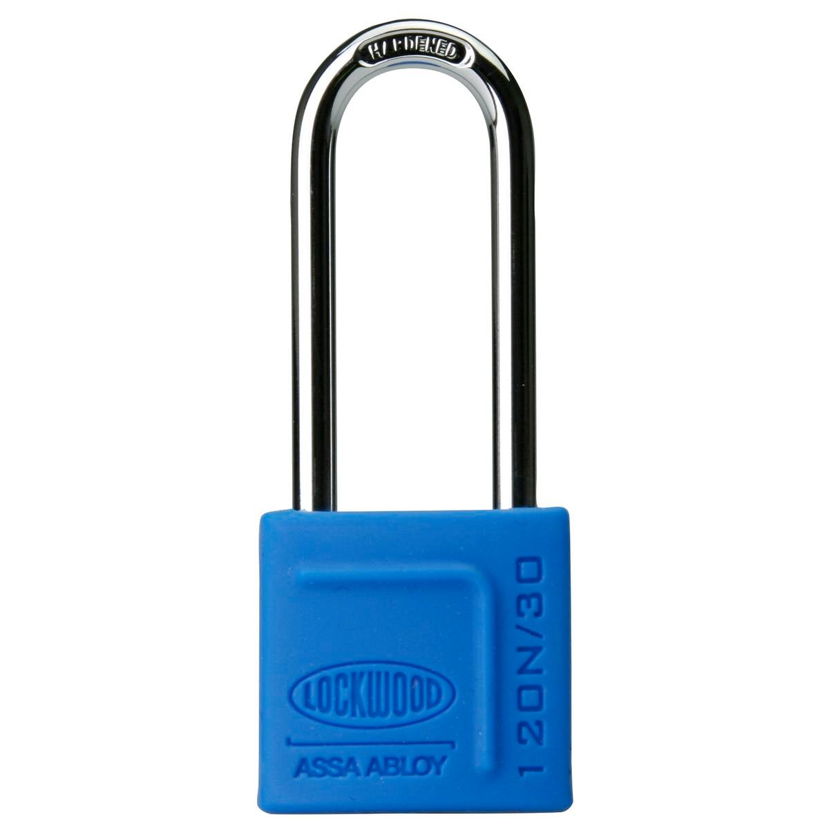 Lockwood 30mm Alloy Silicon Long Shackle Padlock - Brass, 50mm Clearance