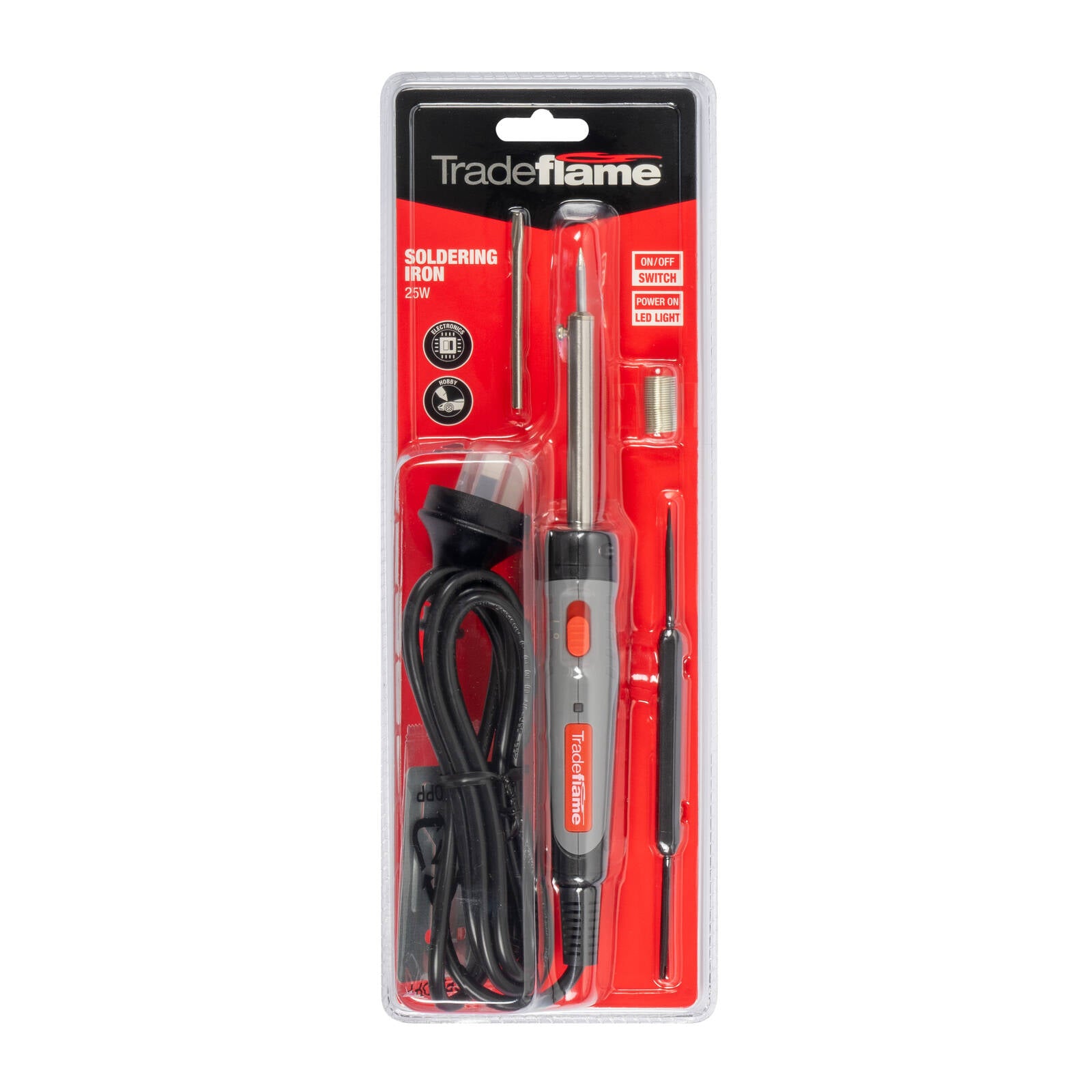 Tradeflame 25W Soldering Iron 240V 400°C with Interchangeable Tips