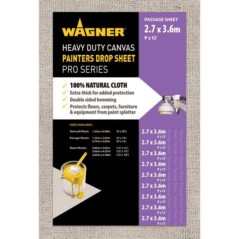 Wagner 3.65 x 2.74m Heavy Duty Cotton Canvas Drop Sheet