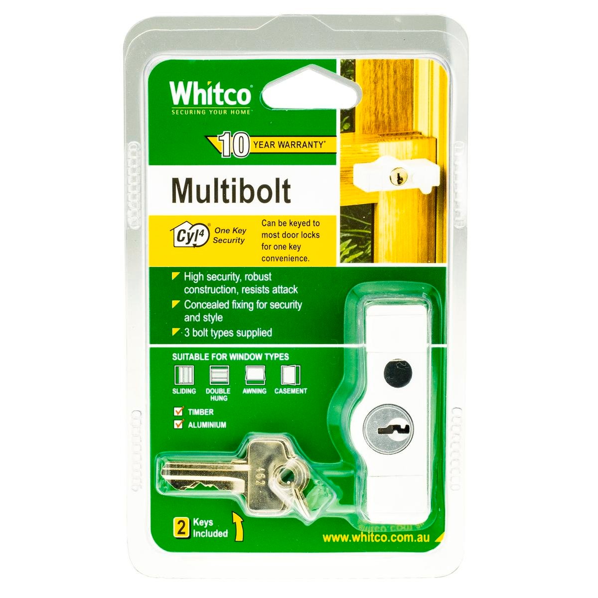 Whitco White CYL4 Multi Bolt Lockable