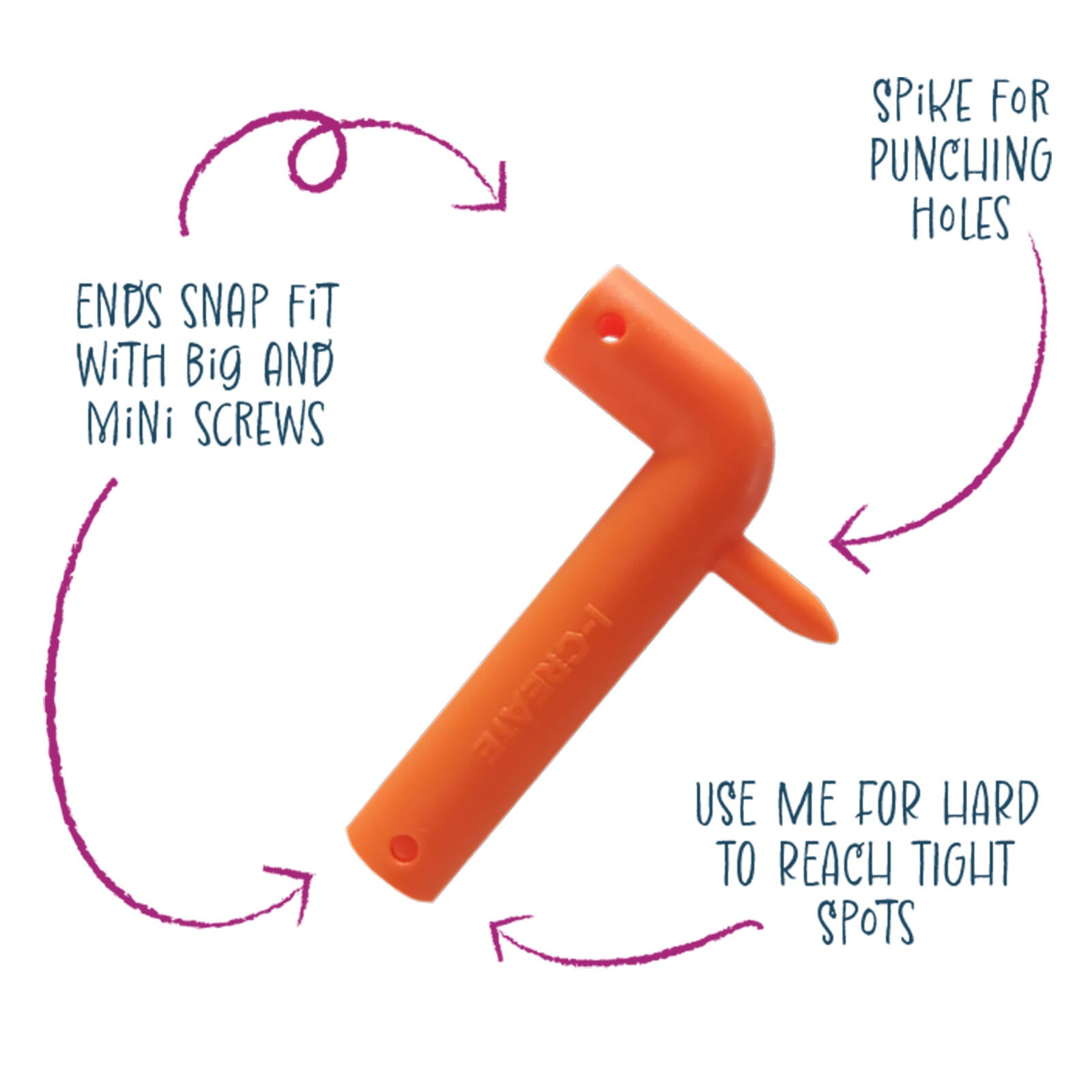 I-Create Multi Allen Key Tool, 2 Piece Orange