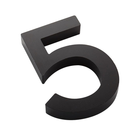 Sandleford 100mm Black Edge House Number 5 Aluminium - Anodised Weather Resistant