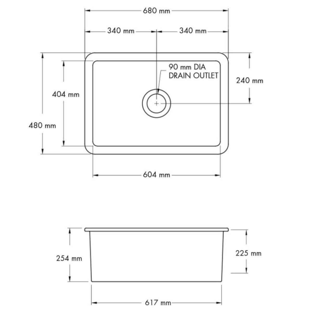 Turner Hastings Cuisine 68 Fireclay Sink Pack - Brushed Nickel Ludlow Pull Out Mixer Tap - PKG041