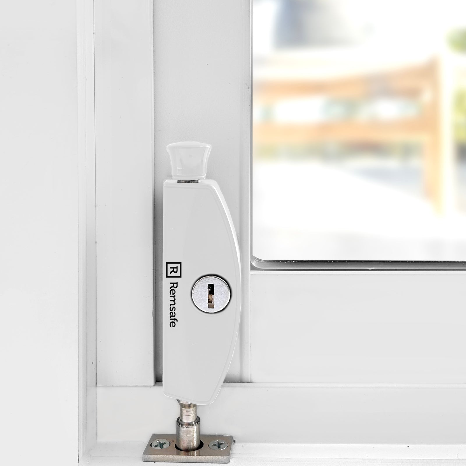 Remsafe White Powder Coated Steel Lockable Patio Bolt Window & Door