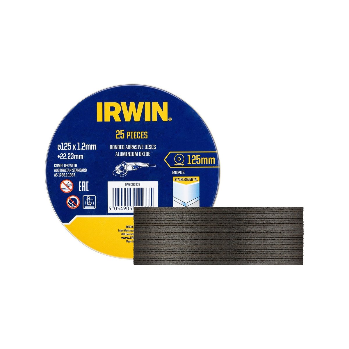 Irwin 125 x 1.2 x 22.2mm Metal Cut Off Disc 25 Pack
