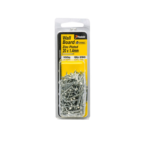 Paslode 20 x 1.4mm 100g Zinc Plated Steel Wallboard Nails - 290 Pack