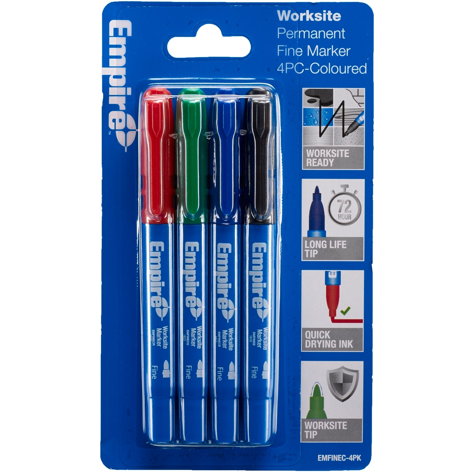 Empire Coloured Fine Marker Pens 4 Pack