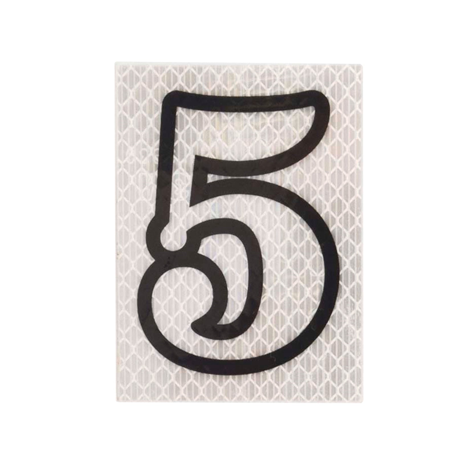 Sandleford 80mm Silver Night Shine Self Adhesive Reflective House Number 5, Polycarbonate