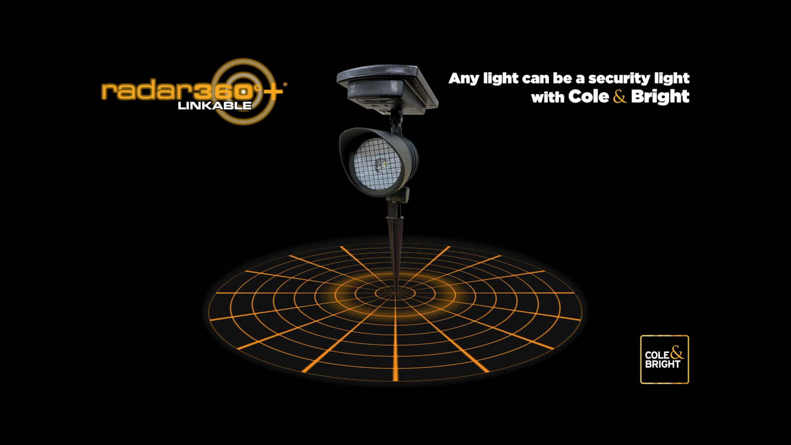 Cole & Bright Solar Radar 360 Linkable Eclipse Security Light 2000lm Motion Sensor Dusk to Dawn Outdoor