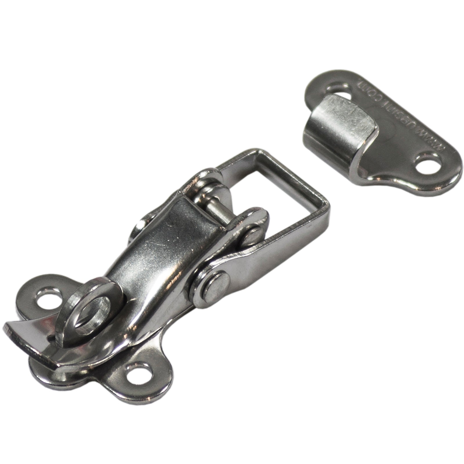 Goliath Over Centre Fastener with Catch Plate, Polished Stainless Steel 31.7mm