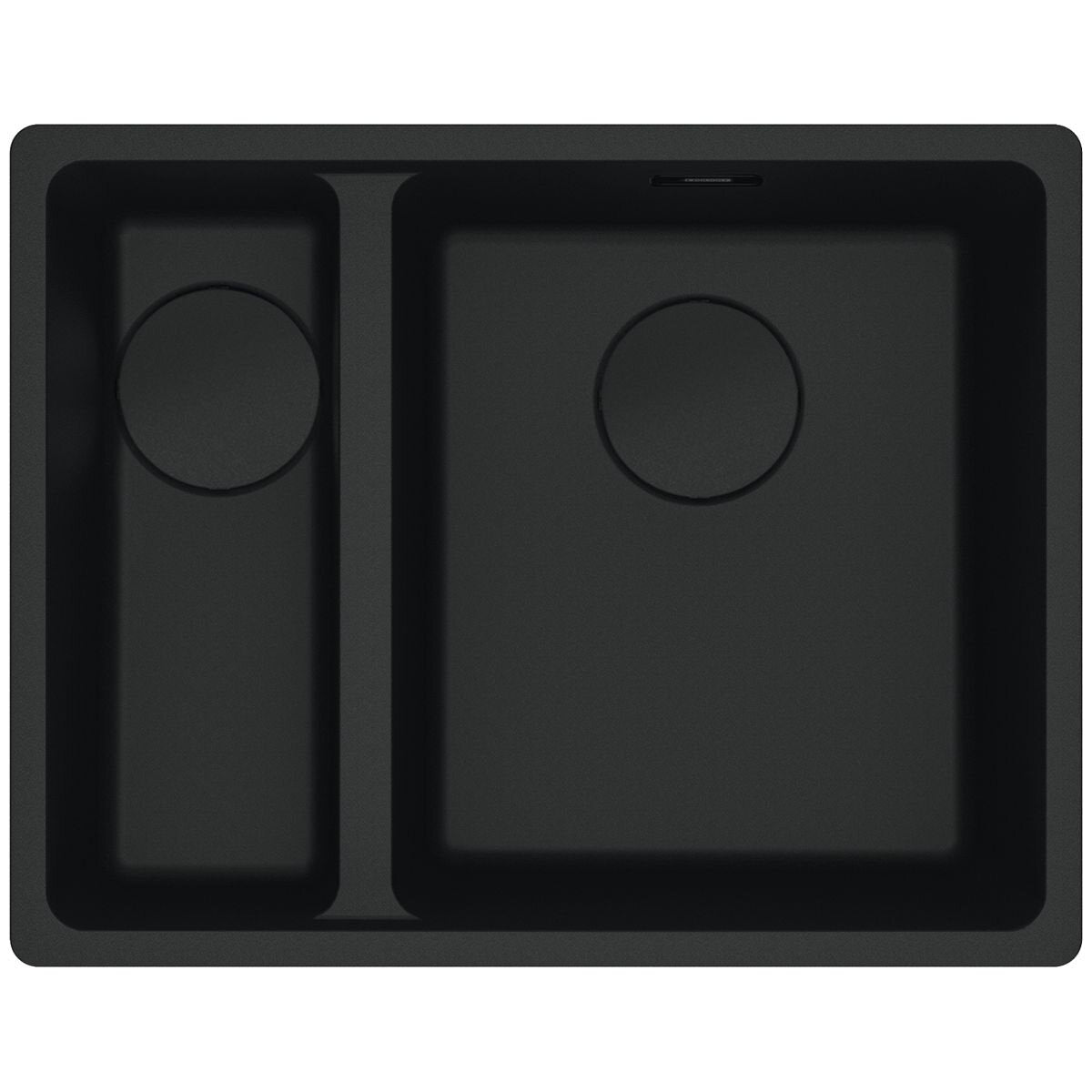 Franke 553mm 1 and 1/2 Bowl Undermount Sink - Matte Black Granite - Extension Drainer - MRG160SBLMB-FPC