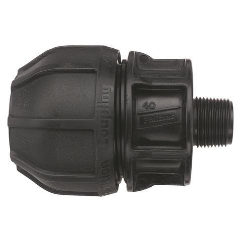 Philmac 15-21mm x 3/4" Universal Transition Coupling Male BSP Pipe Joiner Black